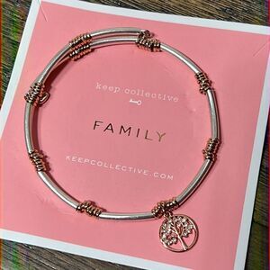 KEEP COLLECTIVE STELLA & DOT Beaded Wrap Inspo Family Bracelet Rose Gold NWT